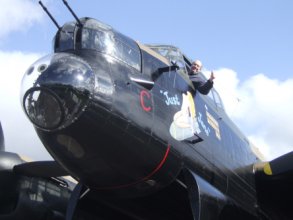 Greg in a Lancaster bomber